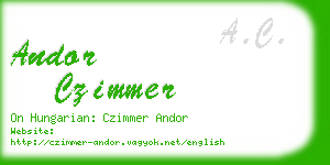 andor czimmer business card